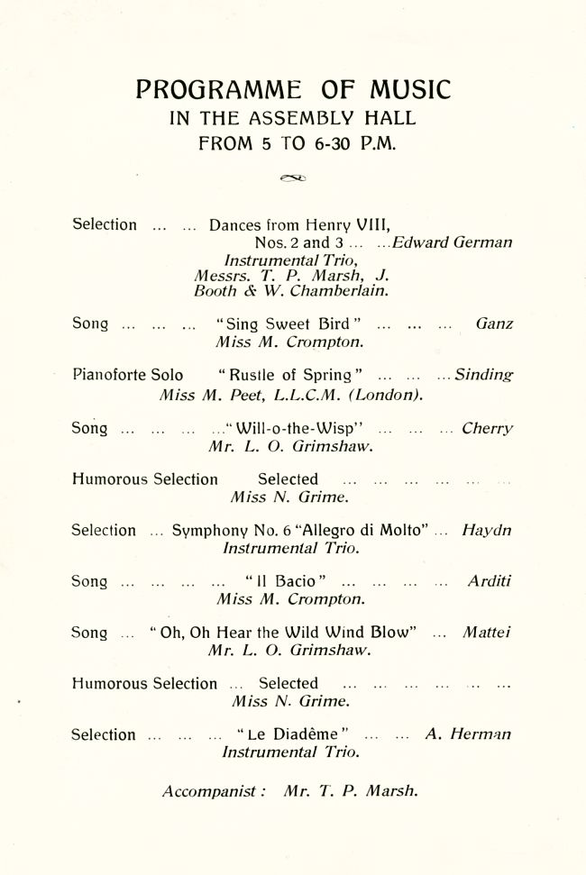 Programme of Music