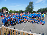 Group shot at Heaton Bridge, 101 riders