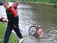 In the drink (with bike)