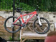 A bike on a bench at the Crown