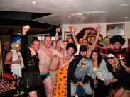 The fancy dress folk at Sams Bar in Scholes