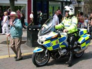 Police at the end of the procession