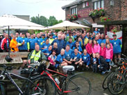 Group shot at Heaton Bridge, 82 riders!