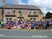 Group shot at the Golden Lion, Higher Wheelton