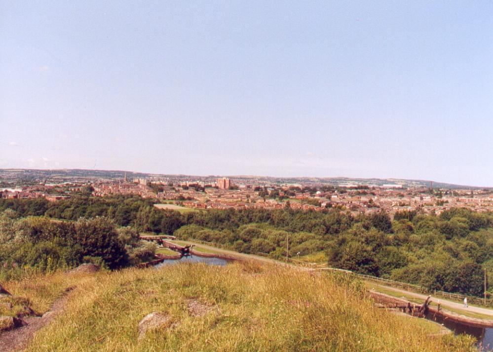 A view over Wigan from the Rabbit Rocks