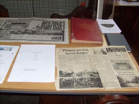 Newspaper cuttings of the disaster