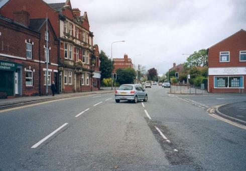 Looking north up Wigan Lane Looking north up Wigan Lane