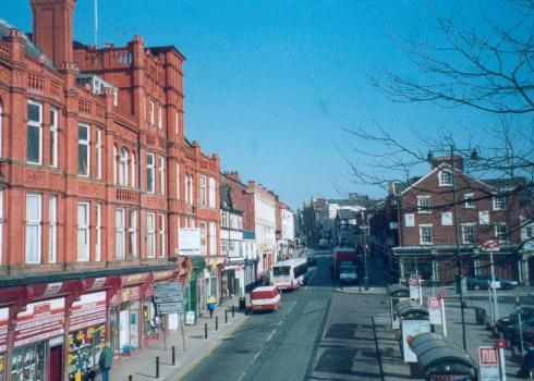 Wallgate from the railway bridge