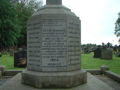 Memorial in Abram Parish Churchyard. Memorial in Abram Parish Churchyard.