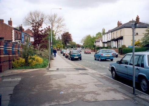 Looking up Wigan Lane towards the Infirmary