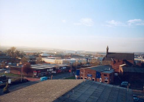 Looking towards the JJB Stadium