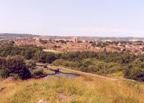 A closer view over Wigan from the Rabbit Rocks