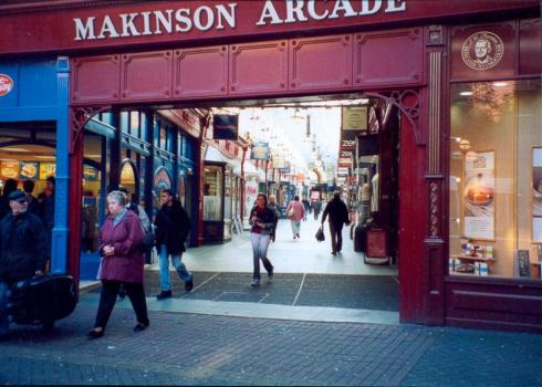 Looking up Makinson Arcade from The Galleries Looking up Makinson Arcade from The Galleries
