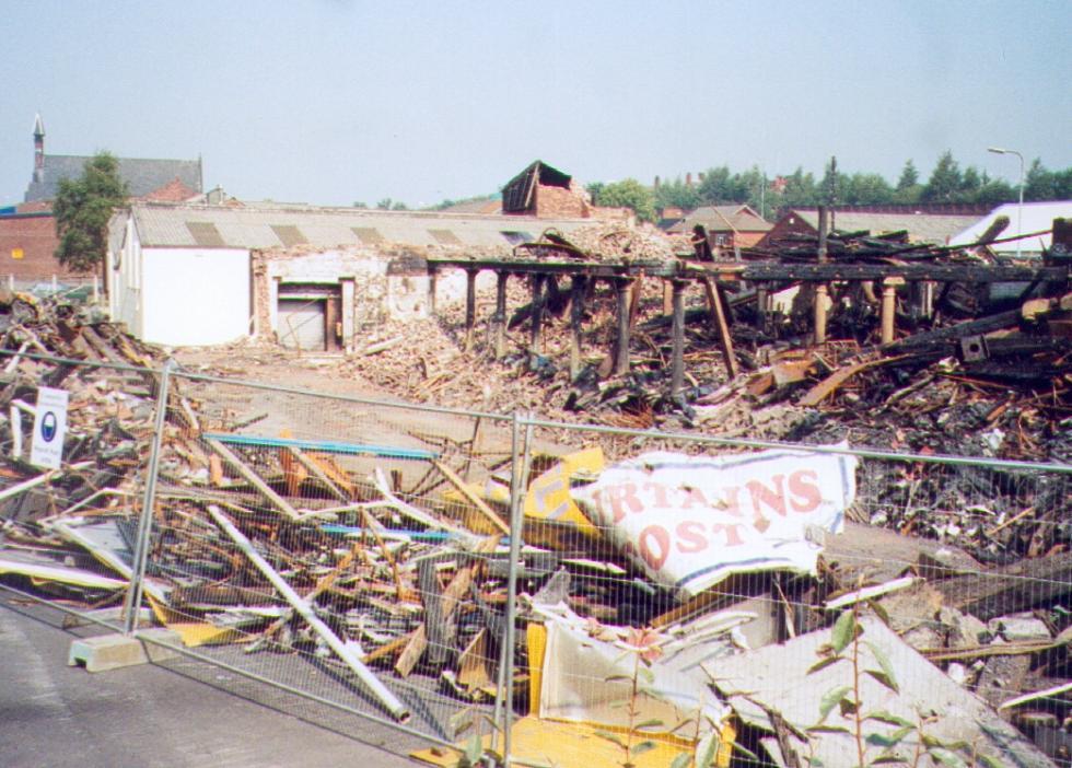 The cast iron pillars still standing tall after the fire