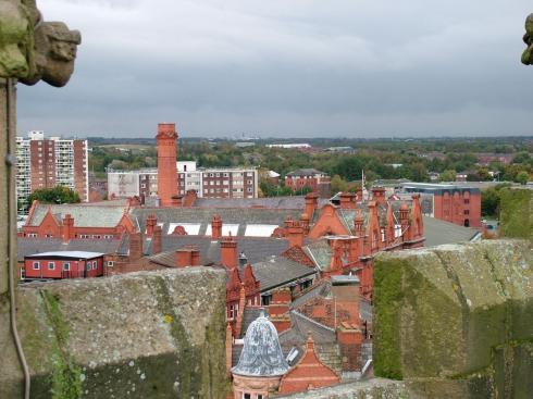 The rooftops of the Town Hall and beyond