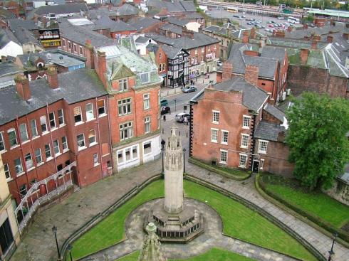 Wigan War Memorial in the church grounds