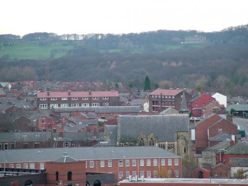 Swinley. Haigh Hall in background Swinley. Haigh Hall in background