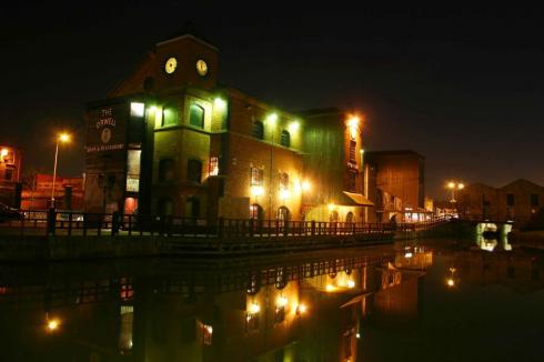 Wigan Pier at night