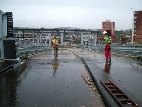 Top of the car park spiral ramp. Crompton Street