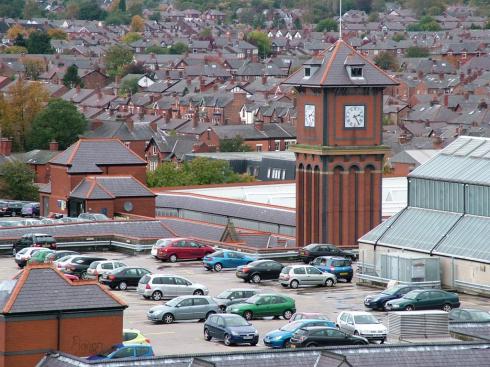 Closer view of the Galleries clock tower