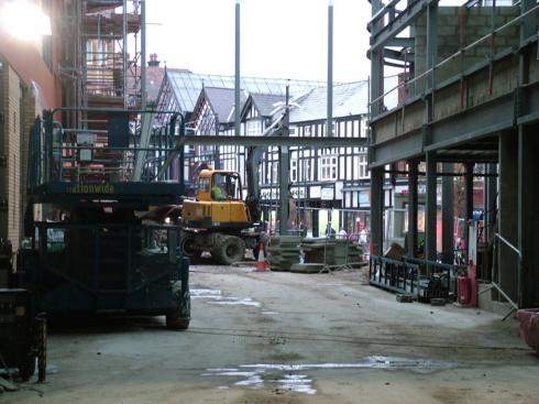 Inside the Grand Arcade, looking towards the top of town