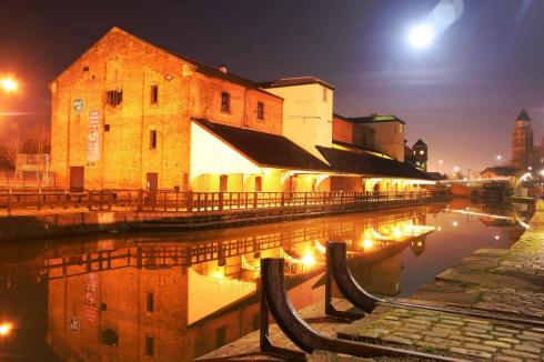 Wigan Pier at night