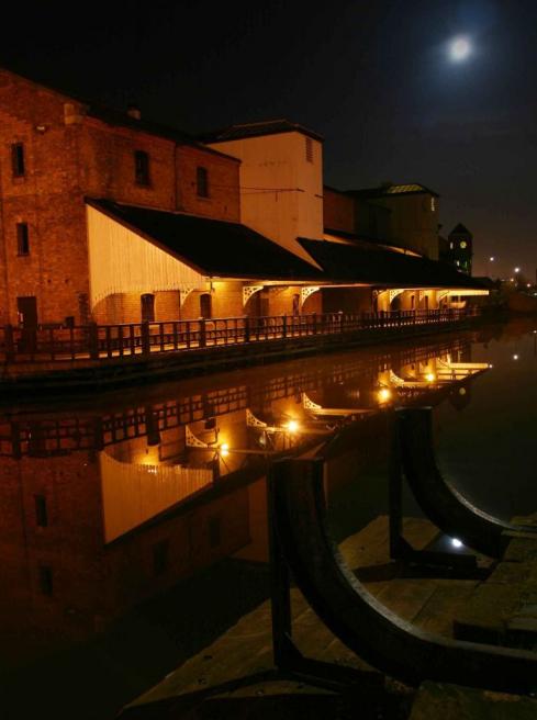 Wigan Pier at night