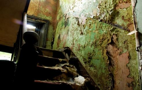 Severe damp on the staircase Severe damp on the staircase