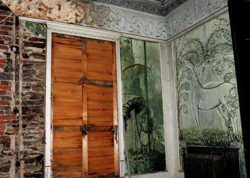 Decaying ornate interior