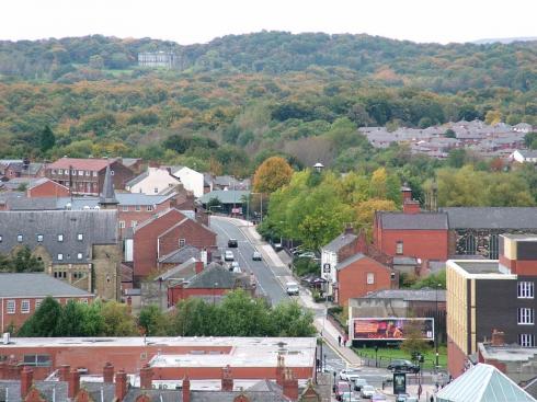 Wigan Lane, note Haigh Hall top left Wigan Lane, note Haigh Hall top left