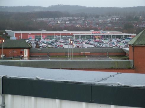 On the roof looking out towards Tesco On the roof looking out towards Tesco