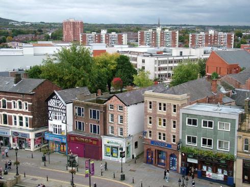 Top of town, the Civic Centre and Scholes