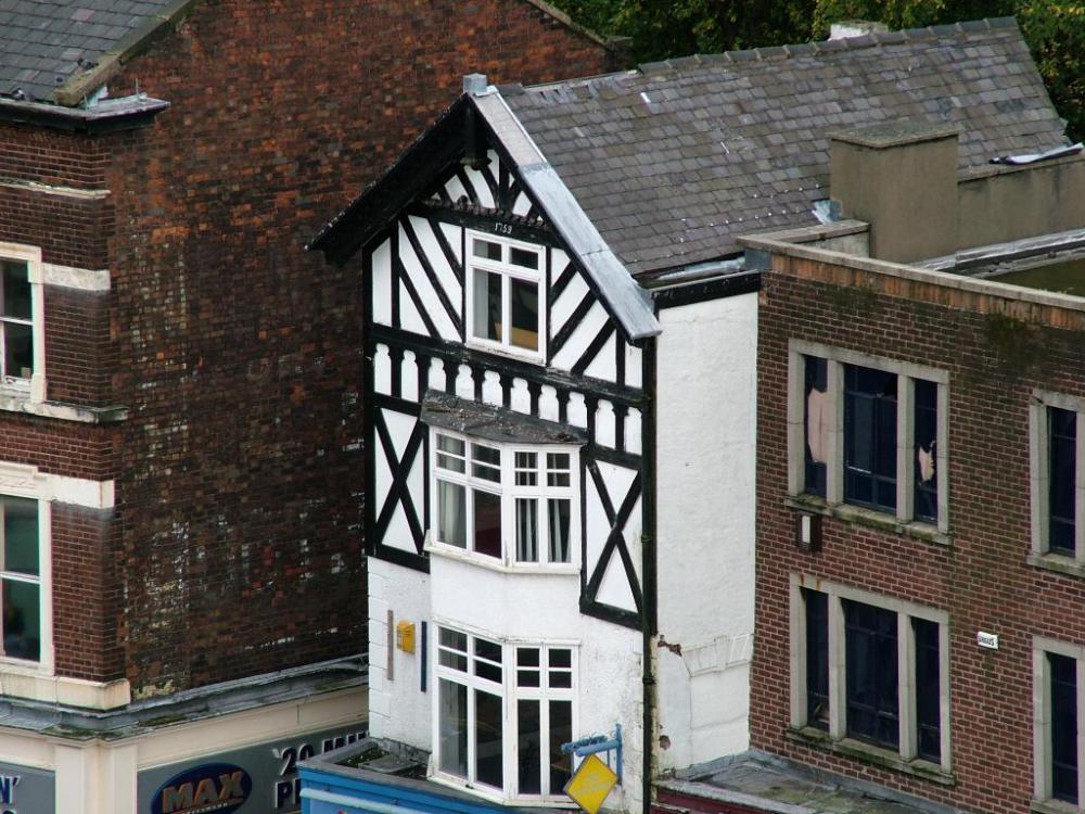Old building dated 1759 overlooking Market Place
