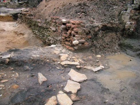 Site of old kiln? Charred ground