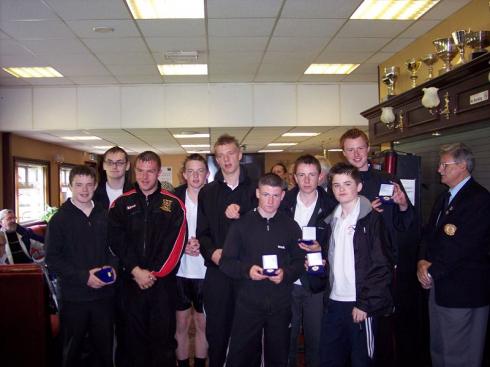Runners-up showing their medals Runners-up showing their medals