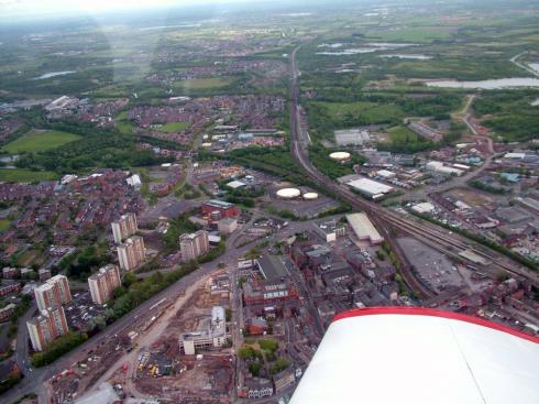 Aerial photo of Wigan and Millgate dig