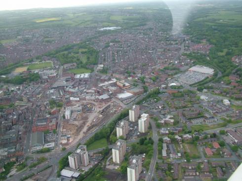 Aerial photo of Wigan and Millgate dig Aerial photo of Wigan and Millgate dig