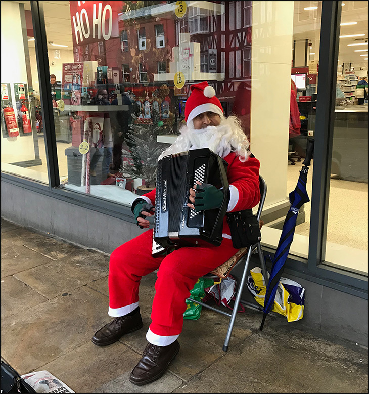 Busking Santa