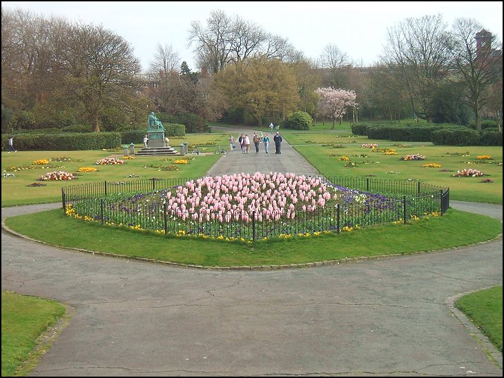 Mesnes Park in Spring.