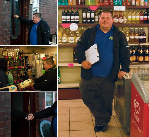 Dairy canvasser Carl Lawrence at work / 2012