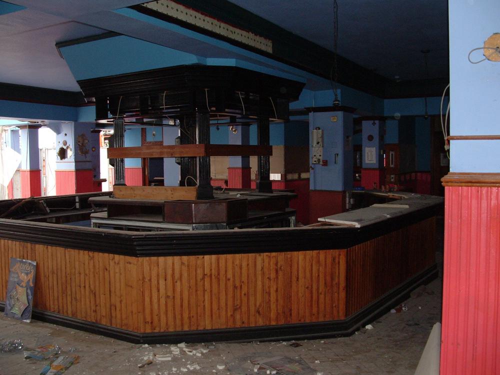 demolition of the old ship pub.