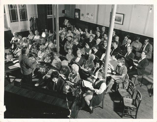 Wigan Choral Society practice in the 70s
