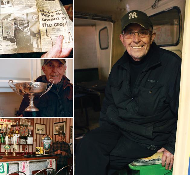 Dairy owner Horace W. Kay at his home-built bar / 2012